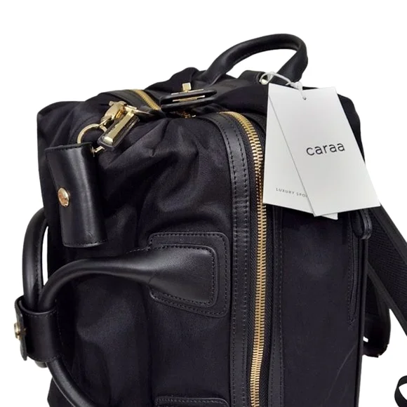 Caraa Black Backpack with Gold Accents - Picture 9 of 16